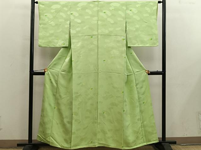 平和屋着物■上質な小紋　絞り　扇面地紋　正絹　逸品　BAAY0380mz