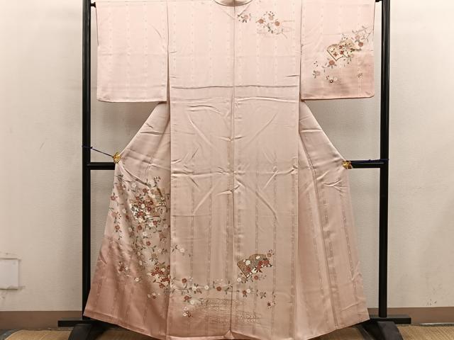 平和屋着物■訪問着　冊子菊花文　金彩　正絹　逸品　BAAY0385mz