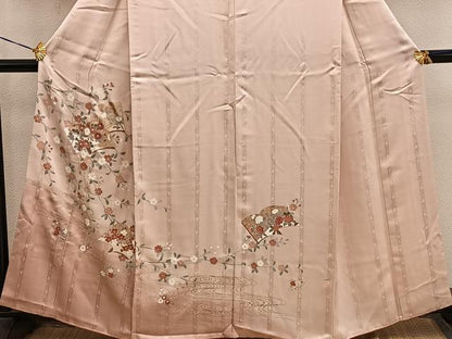 平和屋着物■訪問着　冊子菊花文　金彩　正絹　逸品　BAAY0385mz