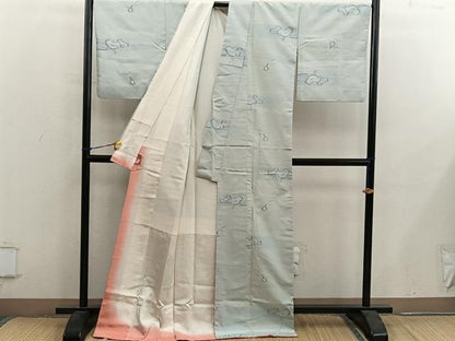 平和屋着物■上質な紬　椿花文　正絹　逸品　BAAY0387mz