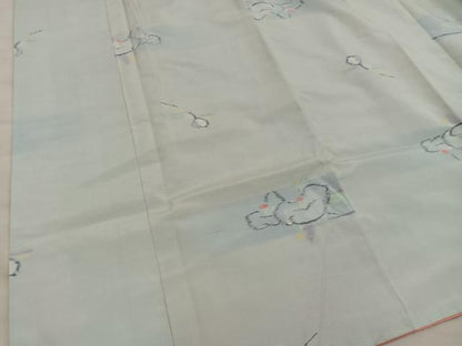 平和屋着物■上質な紬　椿花文　正絹　逸品　BAAY0387mz