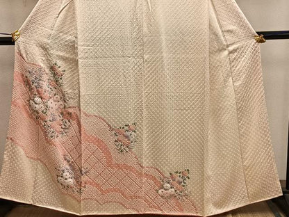 平和屋着物■訪問着　総絞り　菊花文　正絹　逸品　BAAY0388mz