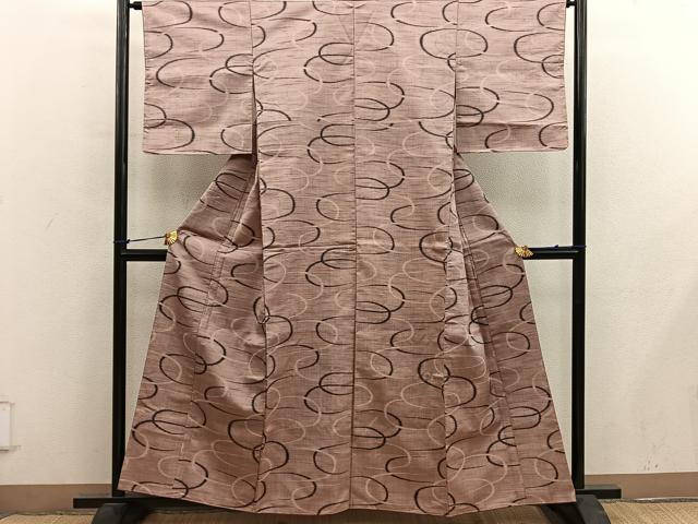 平和屋着物■上質な紬　流水花文　正絹　逸品　BAAY0389mz