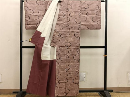 平和屋着物■上質な紬　流水花文　正絹　逸品　BAAY0389mz