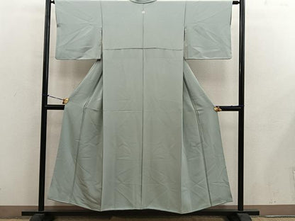 平和屋着物■上質な色無地　鶸茶色　正絹　逸品　BAAY0390mz