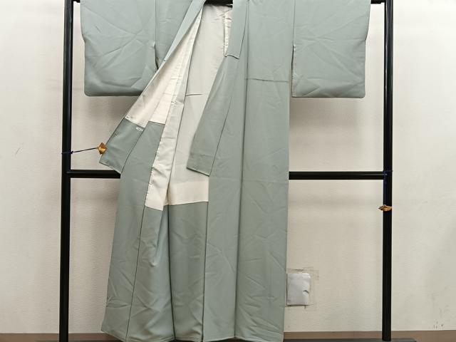 平和屋着物■上質な色無地　鶸茶色　正絹　逸品　BAAY0390mz