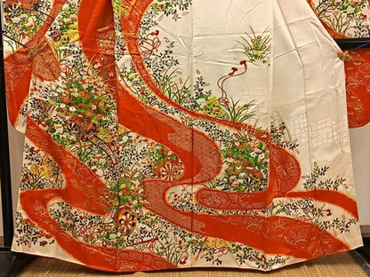 平和屋着物■豪華振袖　駒刺繍　花車文　金彩　正絹　逸品　BAAY0393mz