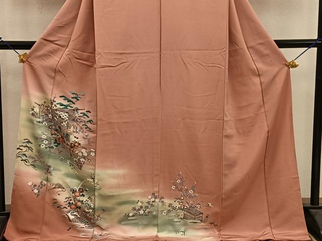 平和屋着物■訪問着　几帳花文　暈し染め　金彩　正絹　逸品　BAAY0396mz