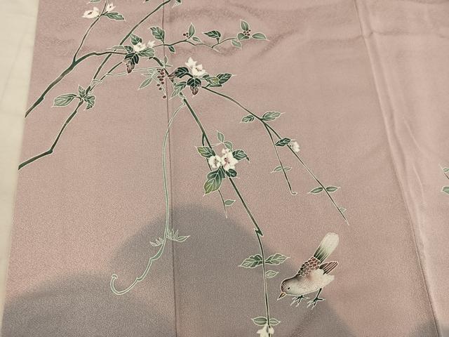 平和屋着物■訪問着　友禅　花鳥文　正絹　逸品　BAAY0398mz
