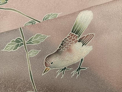 平和屋着物■訪問着　友禅　花鳥文　正絹　逸品　BAAY0398mz