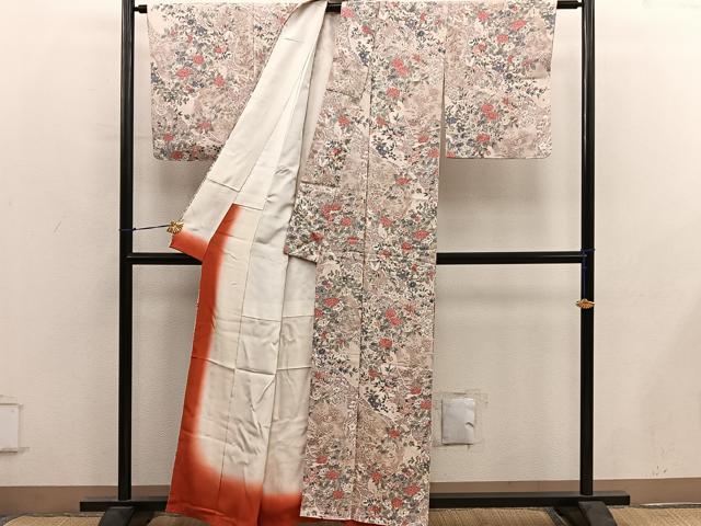 平和屋着物■上質な小紋　草花文　正絹　逸品　未使用　BAAY0401mz