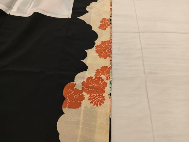 平和屋着物■豪華黒留袖　刺繍　花鳥文　金彩　BAAY0402mz