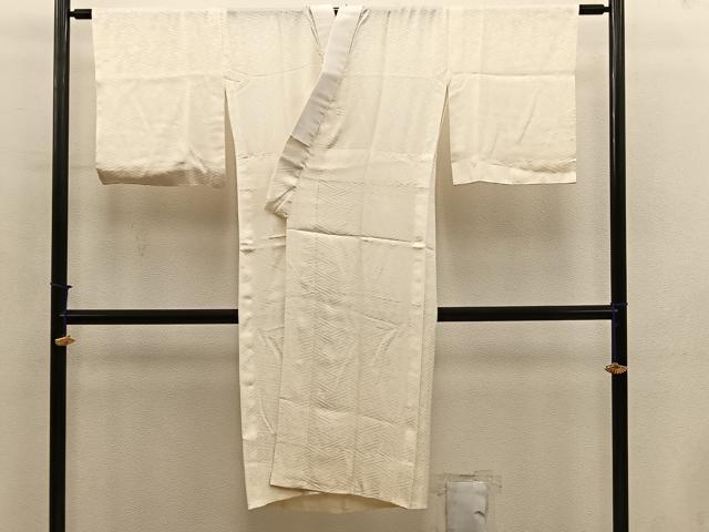 平和屋着物■長襦袢　無双仕立て　紗綾形地紋　白色　正絹　逸品　BAAY0403mz