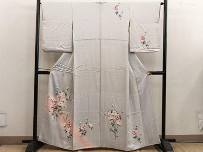 平和屋着物■訪問着　手書き　枝花文　暈し染め　正絹　逸品　BAAY0411mz