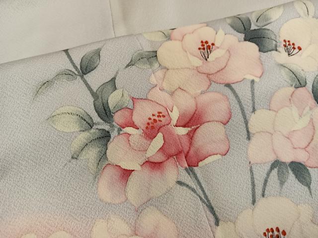 平和屋着物■訪問着　手書き　枝花文　暈し染め　正絹　逸品　BAAY0411mz