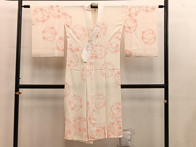 平和屋着物■長襦袢　無双仕立て　梅花文　正絹　逸品　BAAY0417mz