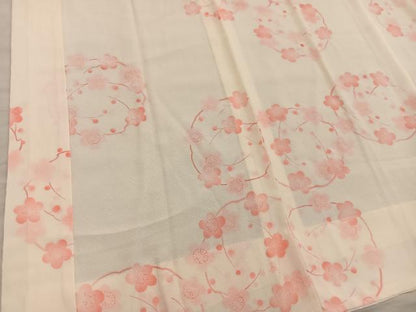 平和屋着物■長襦袢　無双仕立て　梅花文　正絹　逸品　BAAY0417mz