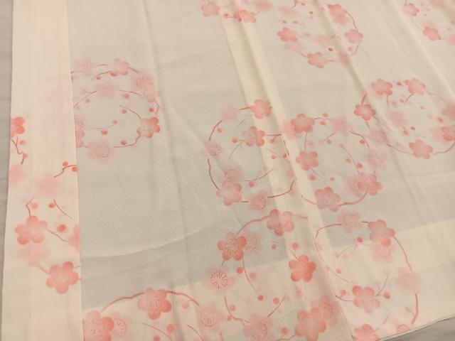 平和屋着物■長襦袢　無双仕立て　梅花文　正絹　逸品　BAAY0417mz