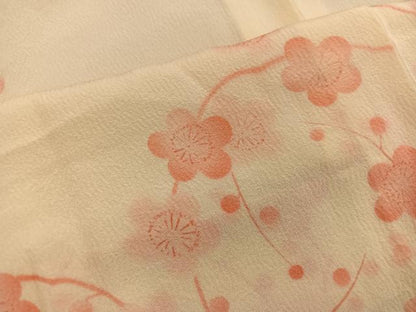 平和屋着物■長襦袢　無双仕立て　梅花文　正絹　逸品　BAAY0417mz