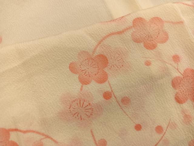 平和屋着物■長襦袢　無双仕立て　梅花文　正絹　逸品　BAAY0417mz