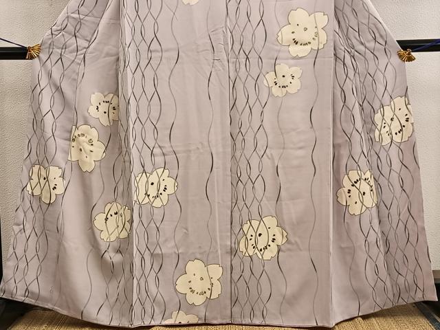 平和屋着物■訪問着　舞桜文　金彩　正絹　逸品　BAAY0422mz