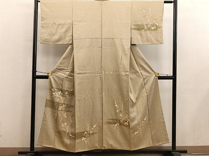 平和屋着物■訪問着　草花文　正絹　逸品　BAAY0430mz