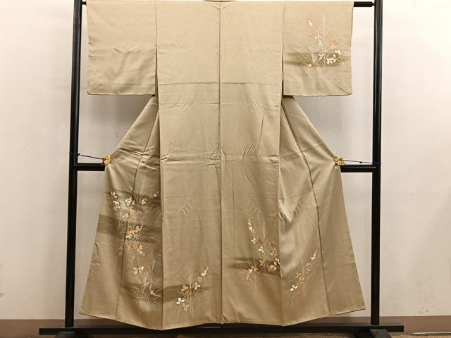 平和屋着物■訪問着　草花文　正絹　逸品　BAAY0430mz
