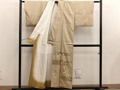 平和屋着物■訪問着　草花文　正絹　逸品　BAAY0430mz