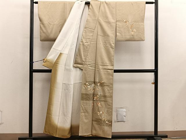 平和屋着物■訪問着　草花文　正絹　逸品　BAAY0430mz