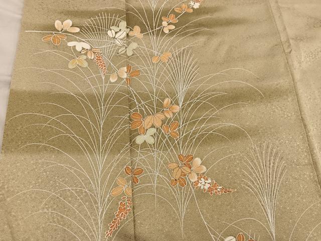 平和屋着物■訪問着　草花文　正絹　逸品　BAAY0430mz
