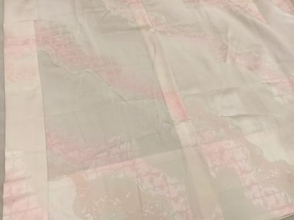 平和屋着物■長襦袢　無双仕立て　流水地紋　暈し染め　やまと誂製　半衿刺繍　正絹　逸品　BAAY0436mz