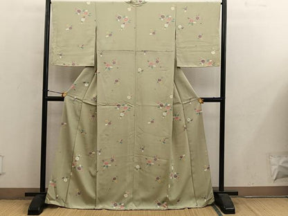 平和屋着物■上質な小紋　枝椿　金彩　正絹　逸品　BAAY0439mz