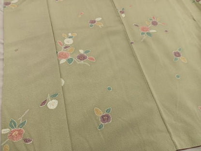 平和屋着物■上質な小紋　枝椿　金彩　正絹　逸品　BAAY0439mz