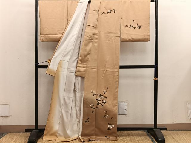 平和屋着物■訪問着　枝花文　暈し染め　正絹　逸品　BAAY0440mz