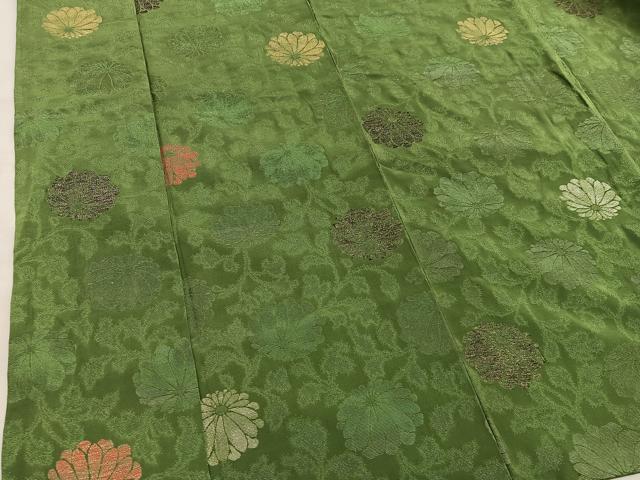 平和屋着物■上質な小紋　菊花文　寿光織　金銀糸　正絹　逸品　BAAY0441mz