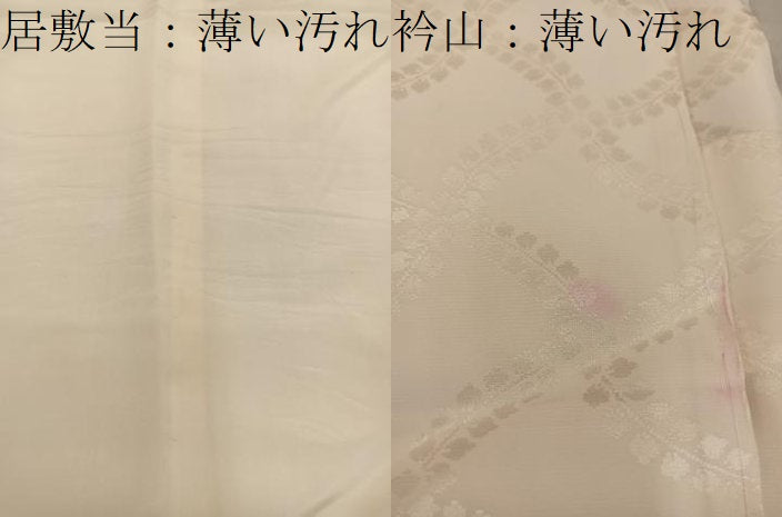 平和屋着物■長襦袢　無双仕立て　草花地紋　白色　正絹　逸品　BAAY0442mz