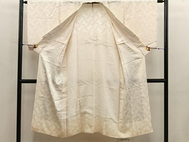 平和屋着物■長襦袢　無双仕立て　草花地紋　白色　正絹　逸品　BAAY0442mz