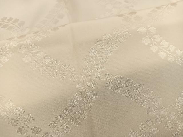 平和屋着物■長襦袢　無双仕立て　草花地紋　白色　正絹　逸品　BAAY0442mz