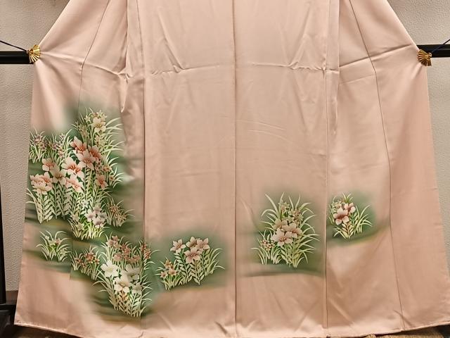 平和屋着物■訪問着　草花文　暈し染め　正絹　逸品　BAAY0444mz