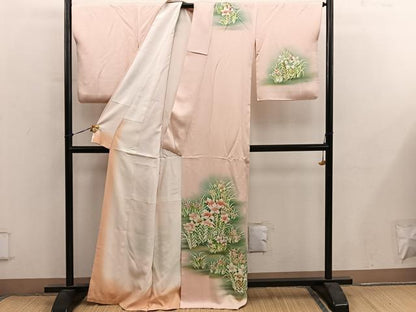 平和屋着物■訪問着　草花文　暈し染め　正絹　逸品　BAAY0444mz