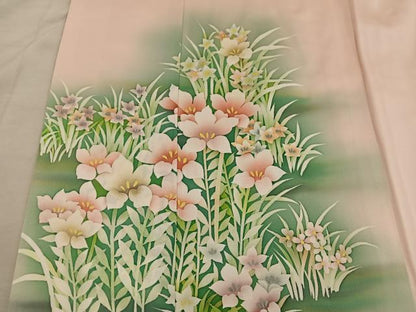 平和屋着物■訪問着　草花文　暈し染め　正絹　逸品　BAAY0444mz