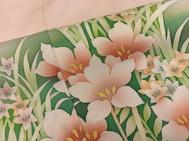 平和屋着物■訪問着　草花文　暈し染め　正絹　逸品　BAAY0444mz