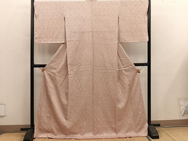 平和屋着物■大変加工の良い総絞り小紋　正絹　逸品　BAAY0449mz