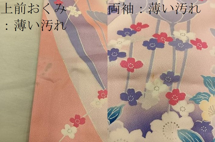 平和屋着物■訪問着　牡丹花文　暈し染め　銀彩　正絹　逸品　BAAY0452mz