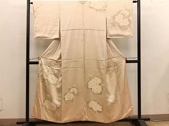 平和屋着物■訪問着　刺繍　牡丹文　正絹　逸品　BAAY0454mz