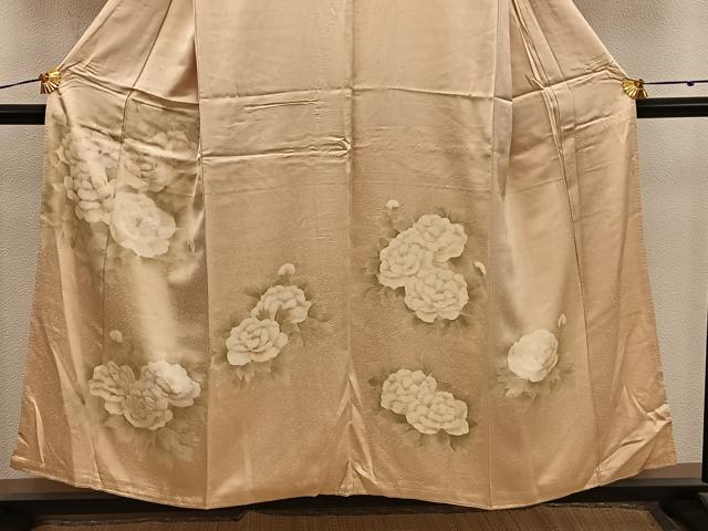 平和屋着物■訪問着　刺繍　牡丹文　正絹　逸品　BAAY0454mz