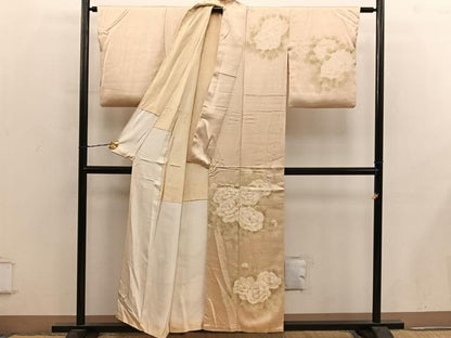 平和屋着物■訪問着　刺繍　牡丹文　正絹　逸品　BAAY0454mz
