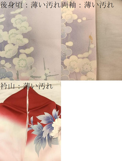 平和屋着物■豪華振袖　作家物　牡丹花文　暈し染め　銀彩　正絹　逸品　BAAY0466mz