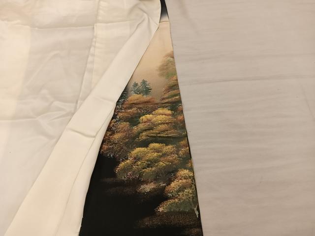 平和屋着物■豪華黒留袖　作家物　遠山樹林文　暈し染め　金銀彩　正絹　逸品　BAAY0473mz