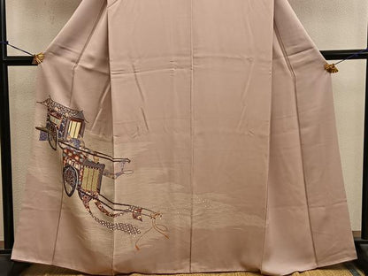 平和屋着物■訪問着　御所車花文　正絹　逸品　BAAY0477mz